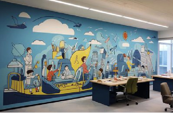 闽侯办公室墙绘的特点。